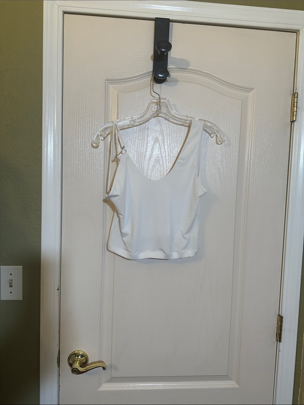White Asymmetric-Strap Cropped Tank Top - Sleek Everyday Look